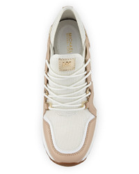 MICHAEL Michael Kors Michl Michl Kors Scout Mixed Mesh Wedge Trainer Sneaker White Oyster