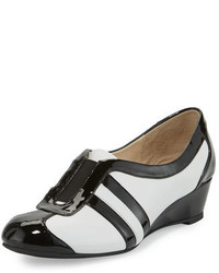Taryn Rose Paislee Striped Wedge Sneaker White