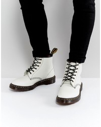 Men's White Leather Work Boots by Acne Studios | Lookastic