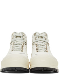Jil Sander White Lace Up Work Boots