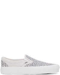 White Leopard Canvas Slip-on Sneakers