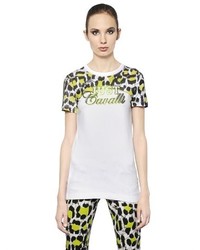 Just Cavalli Leopard Printed Cotton T Shirt