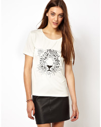 Selected T Shirt With Leopard Face