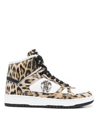 Roberto Cavalli Leopard Print High Top Sneakers