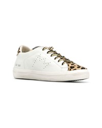 Leather Crown Leopard Print Panel Sneakers
