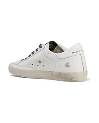 Golden Goose Deluxe Brand Superstar Leopard Print Calf Hair And Distressed Leather Sneakers