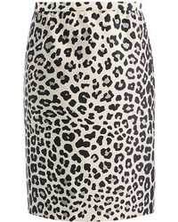 White Leopard Pencil Skirt