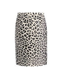 Marc Jacobs Satin Leopard Print Pencil Skirt