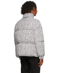 Valentino White Black Down Leopard Pattern Jacket