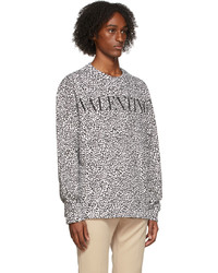 Valentino White Black Leopard Print Sweatshirt
