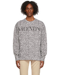 Valentino White Black Leopard Print Sweatshirt