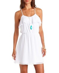 Charlotte Russe Strappy Back Chiffon Ruffle Dress