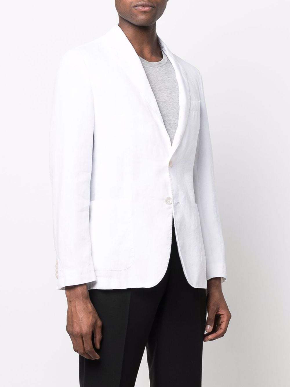 BOSS Single Breasted Linen Blazer, $363 | farfetch.com | Lookastic