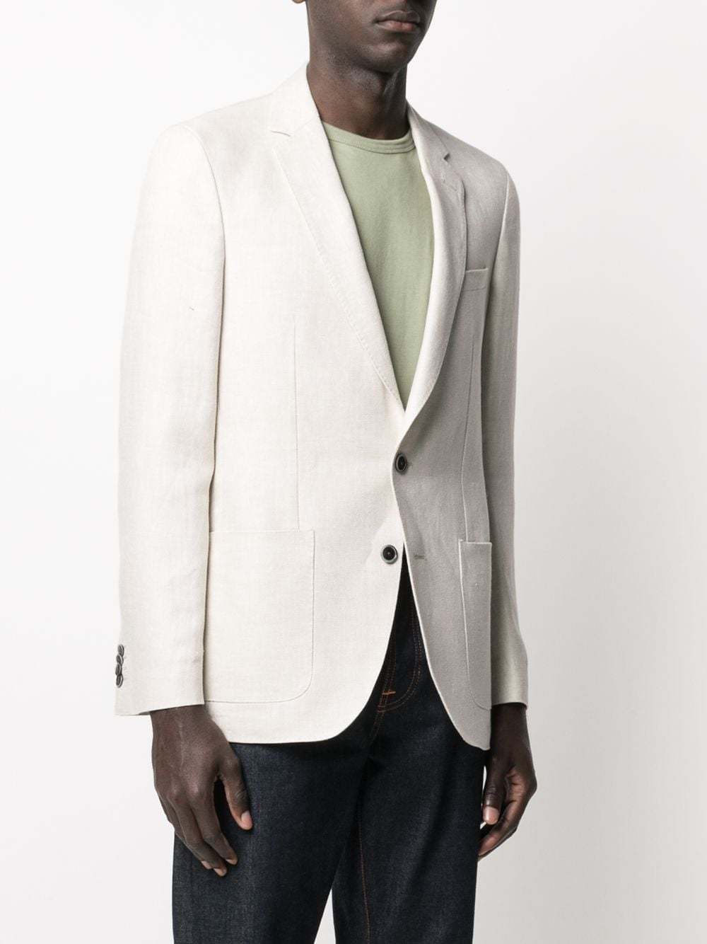 BOSS Single Breasted Linen Jacket, $346 | farfetch.com | Lookastic