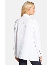 Eileen Fisher Organic Linen Classic Collar Boxy Shirt