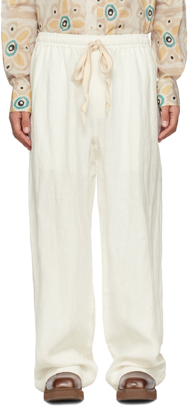 COMMAS Off White Wide Leg Trousers, $515 | SSENSE | Lookastic