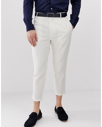 Gianni Feraud Pleated Linen Cropped Trousers