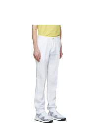BOSS White Linen Crigan3 D Trousers