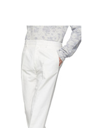 Ermenegildo Zegna White Linen Straight Trousers