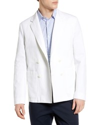 Ted Baker London Ithon Ottoman Solid Cotton Linen Double Breasted Blazer In White At Nordstrom