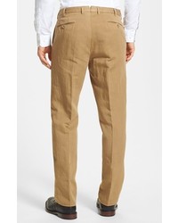 Incotex Benn Linen Blend Flat Front Trousers
