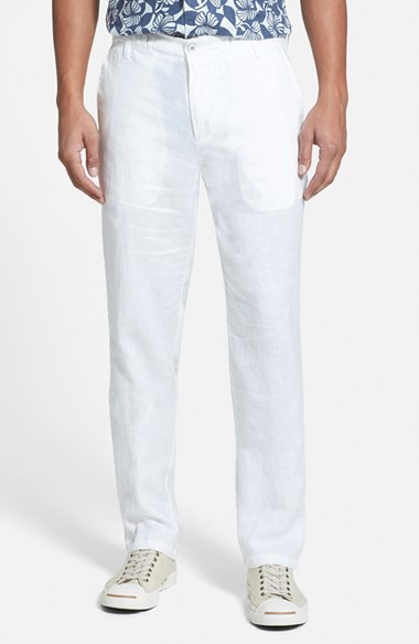 BOSS by HUGO BOSS Slim-fit Trousers In Linen, Cotton And Stretch in White  for Men | Lyst Canada