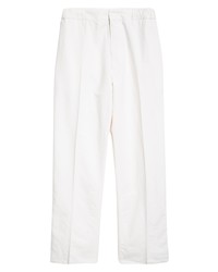 Zegna Cotton Blend Trousers In White At Nordstrom