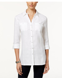 JM Collection Linen Button Front Tunic Shirt Only At Macys