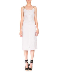 Altuzarra Isar Sleeveless Button Front Dress Optic White