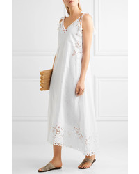 Theory Taytee Broderie Anglaise Linen And Cotton Blend Dress White