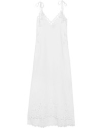 Theory Taytee Broderie Anglaise Linen And Cotton Blend Dress White