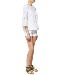 MiH Jeans Mih Jeans White Linen Blend Cell Blouse