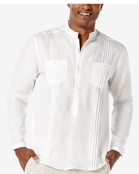 Cubavera 100% Linen Popover Long Sleeve Shirt