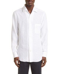 Loro Piana Andre Arizona Linen Button Up Shirt In Optical White At Nordstrom