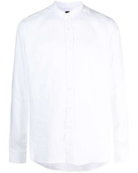 Mp Massimo Piombo Band Collar Curved Hem Shirt