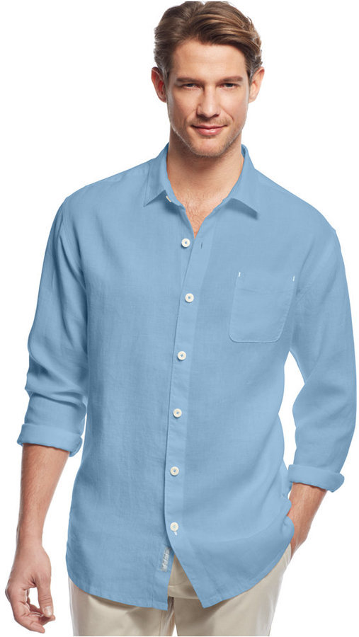 Tommy Bahama Big Tall Sea Glass Breezer Linen Shirt, $69 | Macy's ...