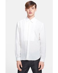 BURBERRY PRORSUM Bib Pleated Linen Shirt Off White 42