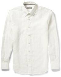 Canali Button Down Collar Linen Shirt