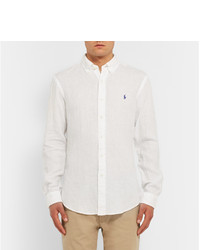 Polo Ralph Lauren Button Down Collar Slim Fit Linen Shirt