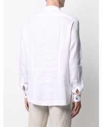 GREY DANIELE ALESSANDRINI Button Placket Linen Shirt