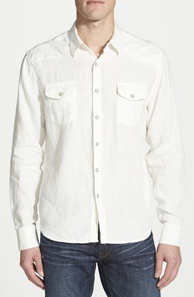Lucky Brand Classic Fit Linen Western Shirt, $79