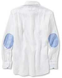 Daniel Cremieux Cremieux Long Sleeve Washed Linen Elbow Patch Woven Shirt