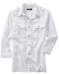Cremieux Long Sleeve Washed Linen Safari Shirt