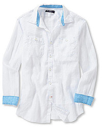 Daniel Cremieux Cremieux Long Sleeve Washed Linen Woven Shirt