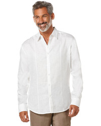 Cubavera 100% Linen Long Sleeve Front Tuck Shirt