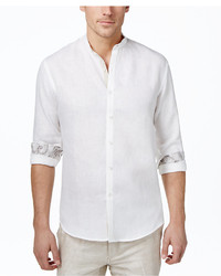 Tasso Elba Cuff 100% Linen Long Sleeve Shirt Only At Macys