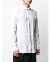 Mazzarelli Cutaway Colar Linen Shirt