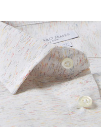 Richard James Flecked Linen And Cotton Blend Shirt