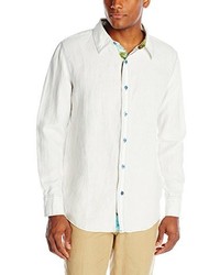 Margaritaville Honeycomb Long Sleeve Button Front Shirt