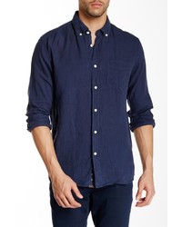 Billy Reid Johnathon Solid Long Sleeve Standard Fit Linen Shirt
